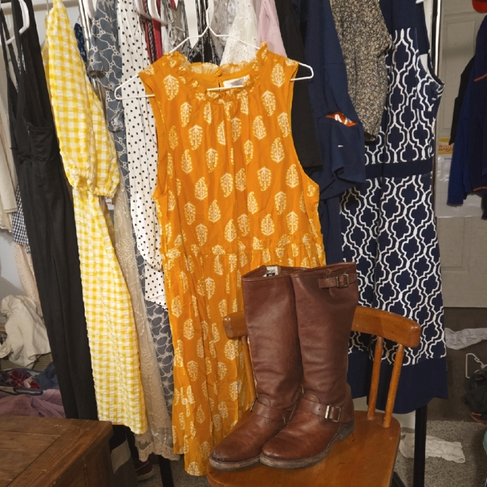 Lucky Brand Golden Halter Mini Dress Size M